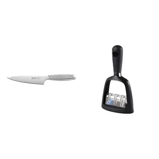 IKEA/SKÄRANDE set: utility knife + knife sharpener, stainless steel + black, 14 cm