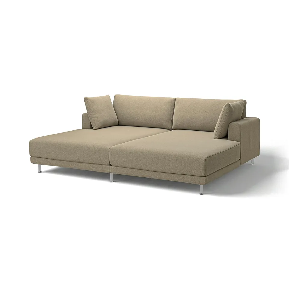 Modern, beige sectional sofa, UPPÅKRA, with clean lines & oversized cushions.
