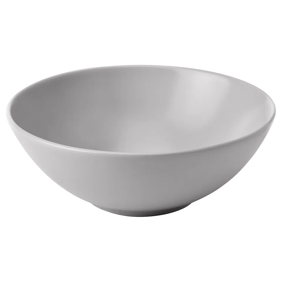 FÄRGKLAR Bowl, matt light grey, 16 cm