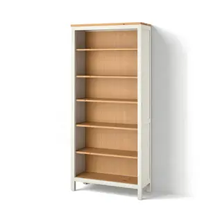 HEMNES bookcase, white stain/light brown, 90x198 cm