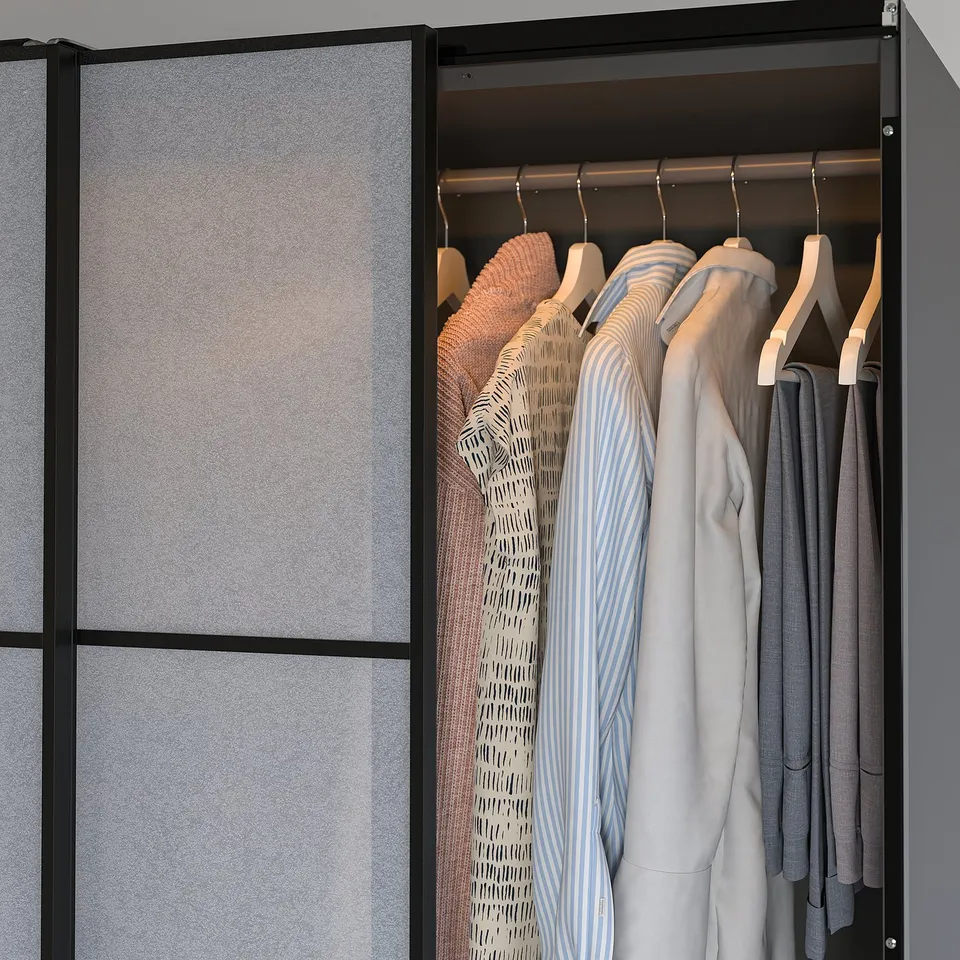 Modern closet with led light.