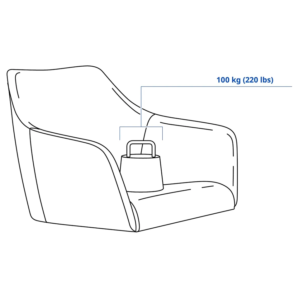 Illustration with measurements for the product: TOSSBERG.