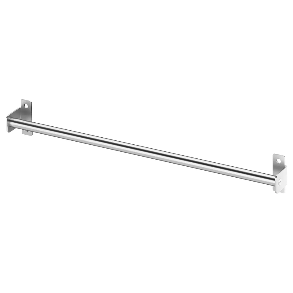 KUNGSFORS stainless steel rail, wall-mounted, ideal for kitchen storage.