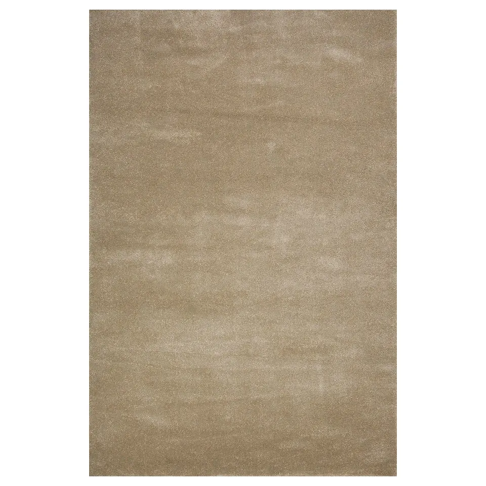 Beige STOENSE rug. Soft, thick, recycled material with subtle sheen.