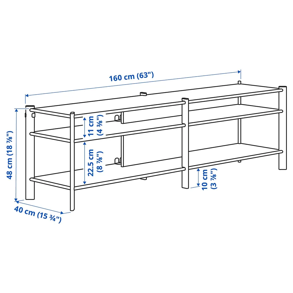 Illustration with measurements for the product: JÄTTESTA.