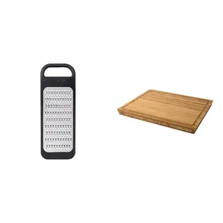APTITLIG/IKEA set: grater + butcher's block, black + bamboo, Length 26 cm