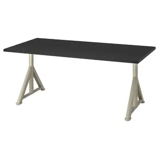 IDÅSEN desk, black/beige, 160x80 cm