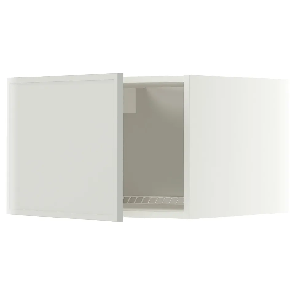 METOD Top cabinet for fridge/freezer, white/Aspudden light grey, 60x60x40 cm