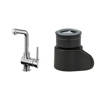 LUNDSKÄR/ÅBÄCKEN set: wash-basin mixer tap + mist nozzle for mixer tap, chrome-plated, Height 25 cm