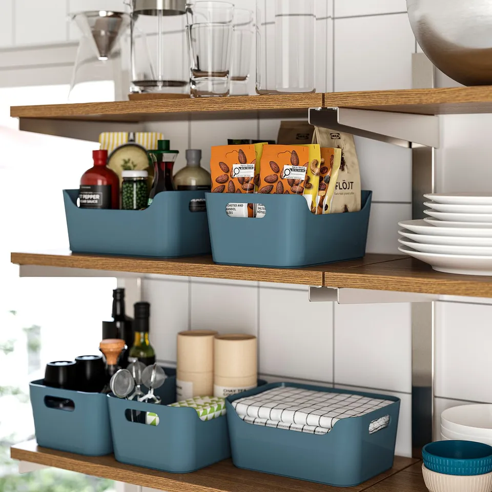 UPPDATERA Box, grey-blue, 24x17 cm
