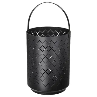 URSKILJA lantern for block candle, black, 22 cm