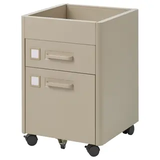 IDÅSEN drawer unit on castors, beige, Width 42 x Depth 47 x Height 61 cm