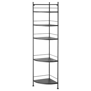 FRÖSJÖN corner shelf unit, black, 35x156 cm