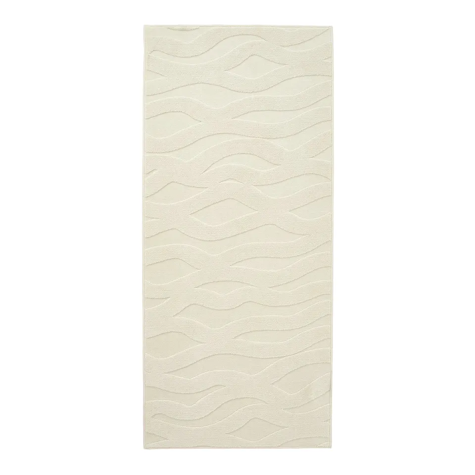 VÄXELFEL Rug, low pile, off-white, 80x180 cm