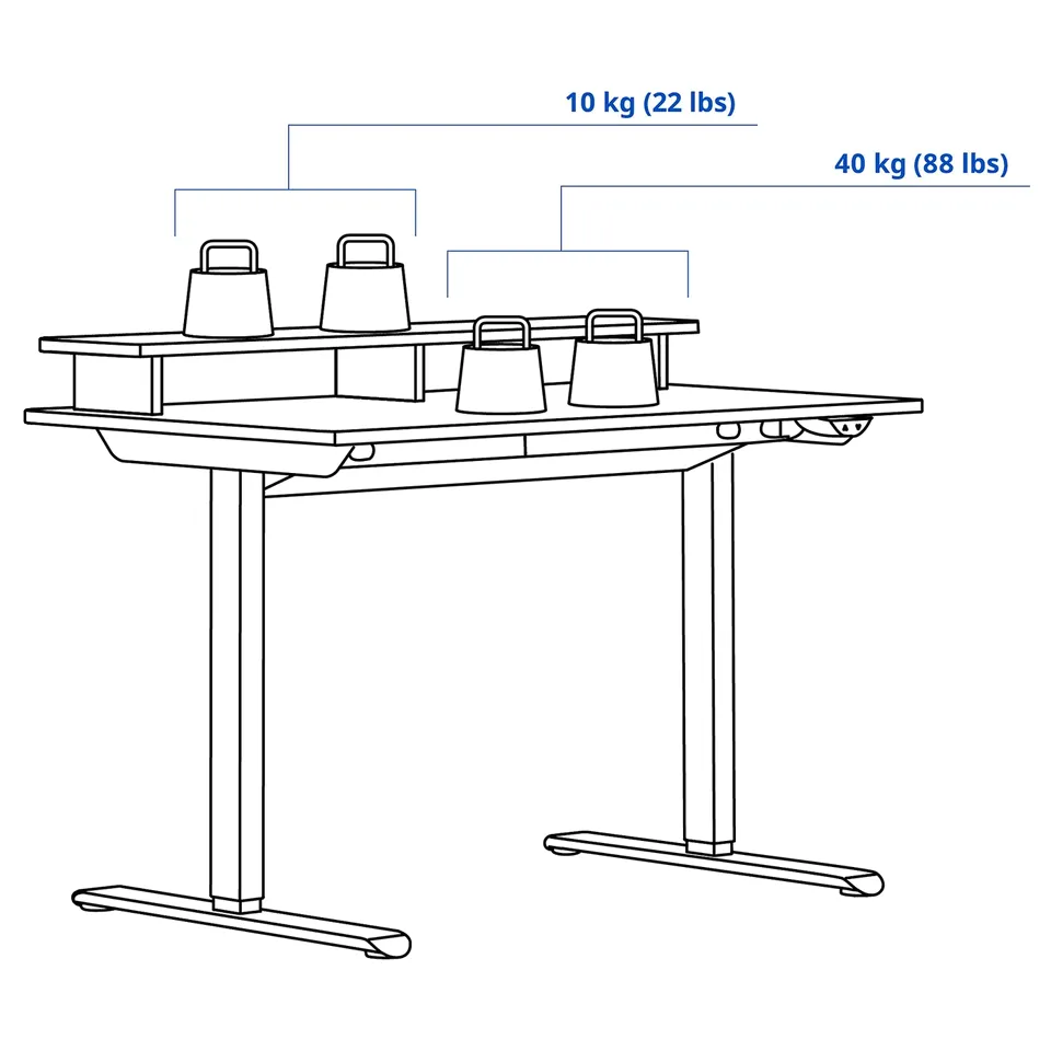 TRAVSPORT Desk sit/stand, electric oak effect/beige, 120x70 cm