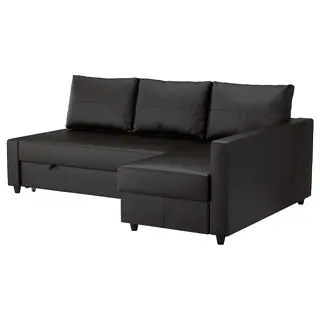 FRIHETEN corner sofa-bed with storage, Bomstad black, Depth 151 x Width 230 cm