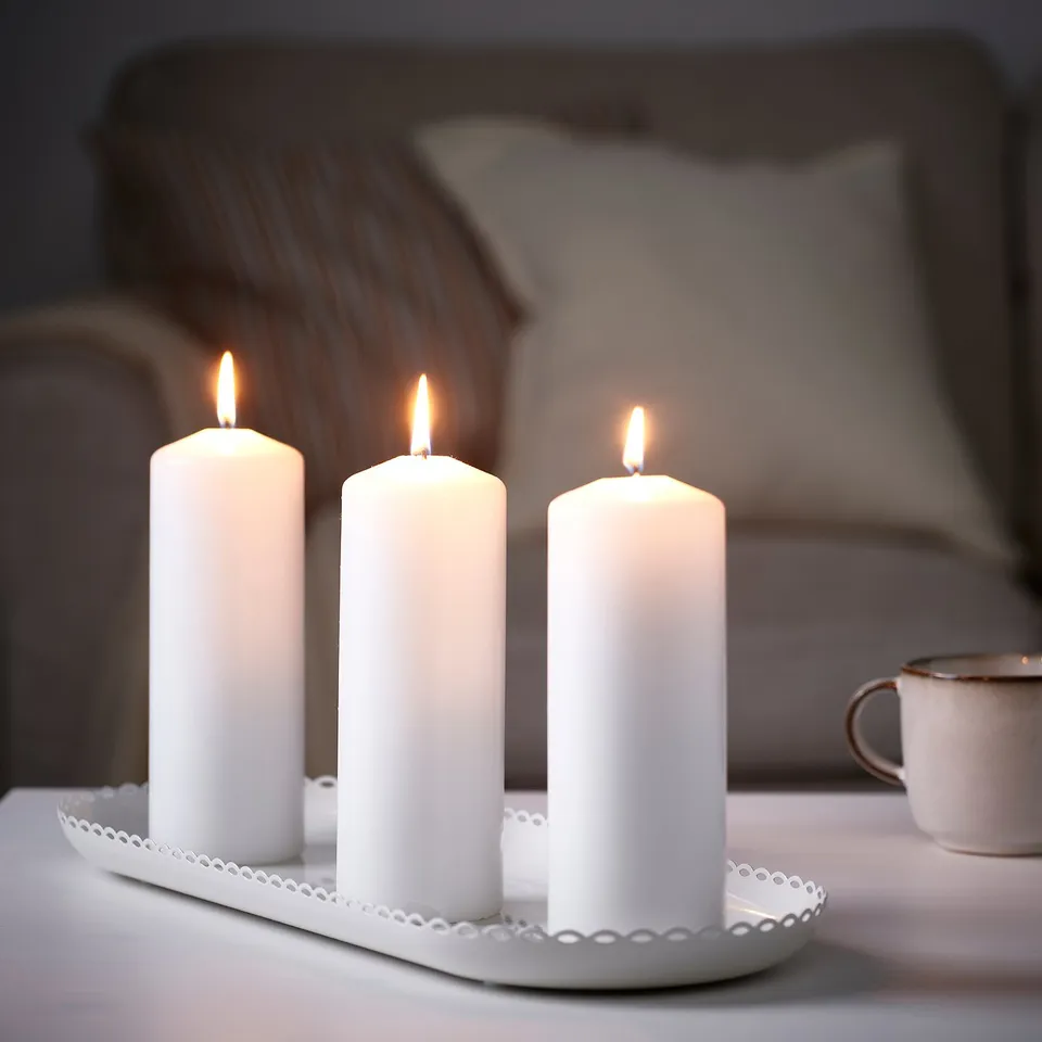 TURTURDUVA Candle dish, off-white, 45x17 cm