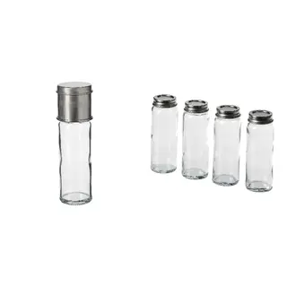 CITRONHAJ set: spice mill + spice jar, clear glass/stainless steel, 15 cm