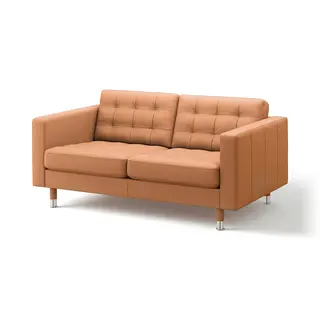 LANDSKRONA 2-seat sofa, Grann/Bomstad golden-brown/metal, Width 164 x Depth 89 x Height 78 cm