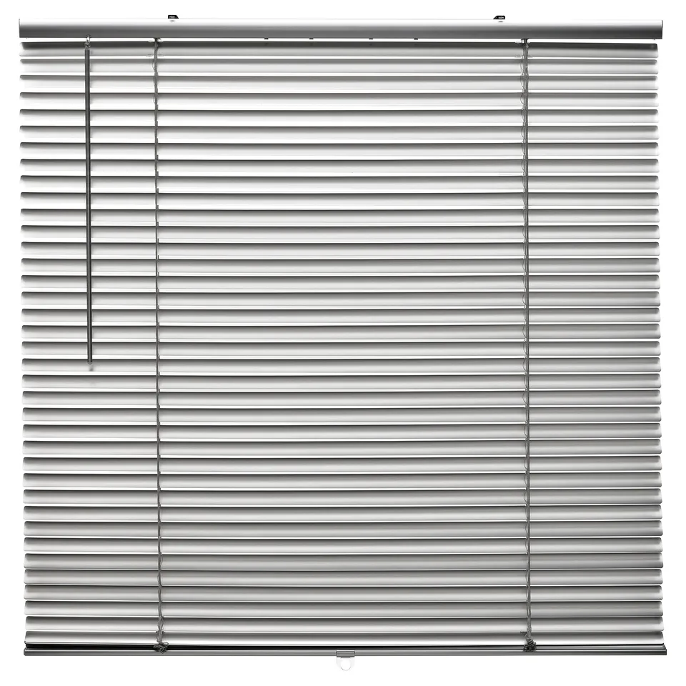 Silver venetian blind - aluminium slats, light/privacy control, modern design