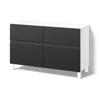 BESTÅ storage combination w doors/drawers, white Hammarsmed/Stubbarp/anthracite, 120x42x74 cm
