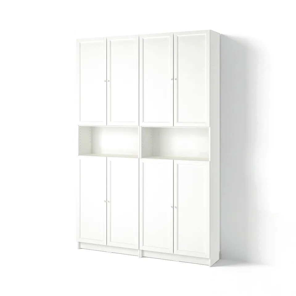 BILLY / OXBERG Bookcase w height extension ut/drs, white, 160x30x237 cm