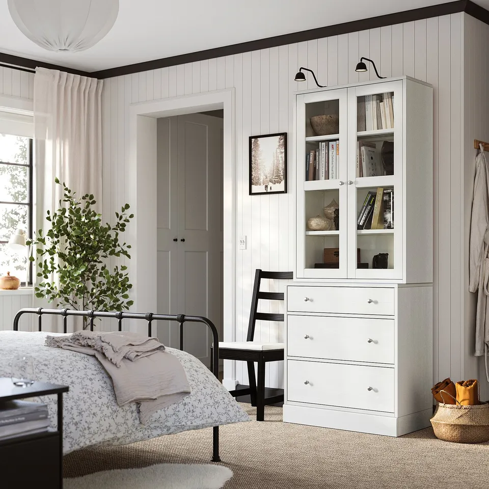 HAVSTA Storage combination w glass-doors, white, 81x47x212 cm