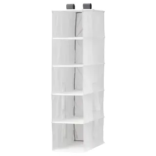 RASSLA storage with 5 compartments, white, 25x40x98 cm