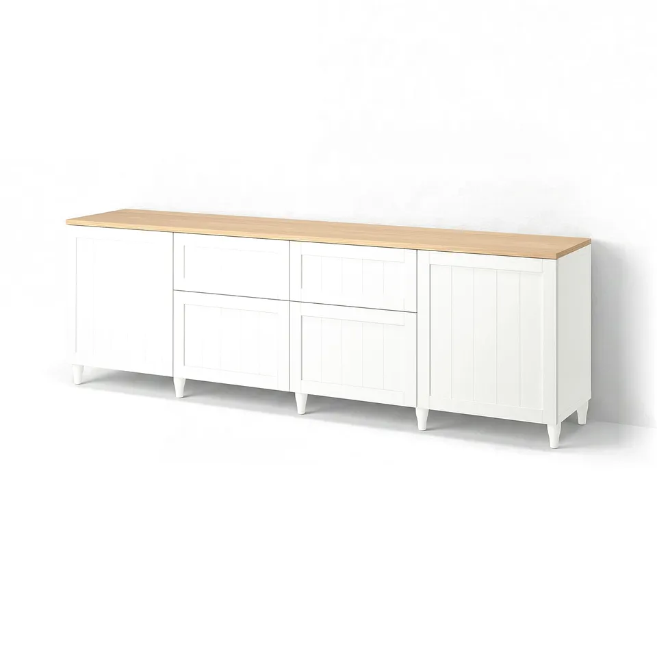 BESTÅ Storage combination, white/Pipmakare white, 240x42x76 cm
