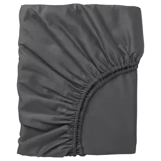NATTJASMIN fitted sheet, dark grey, 180x200 cm