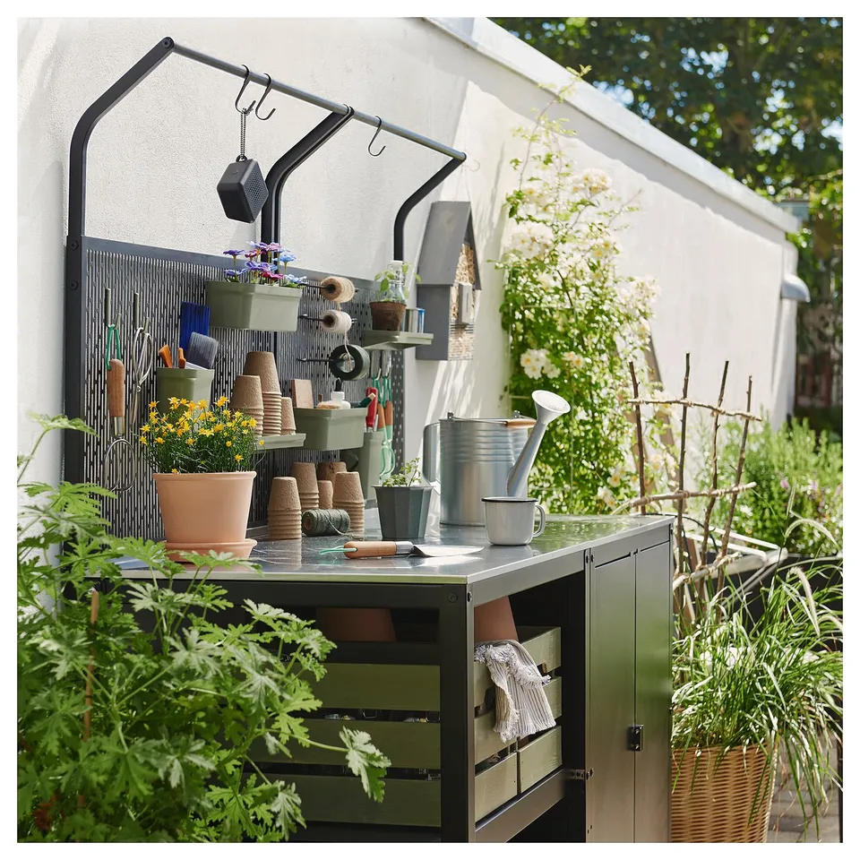 GRILLSKÄR Back panel for outdoor kitchen, black, 86x87 cm