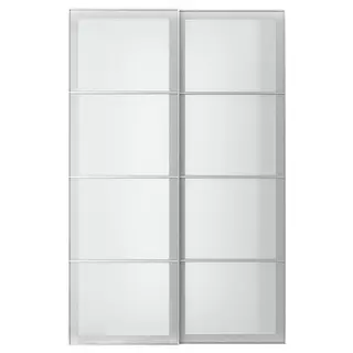 SVARTISDAL pair of sliding doors, white paper effect, 150x236 cm