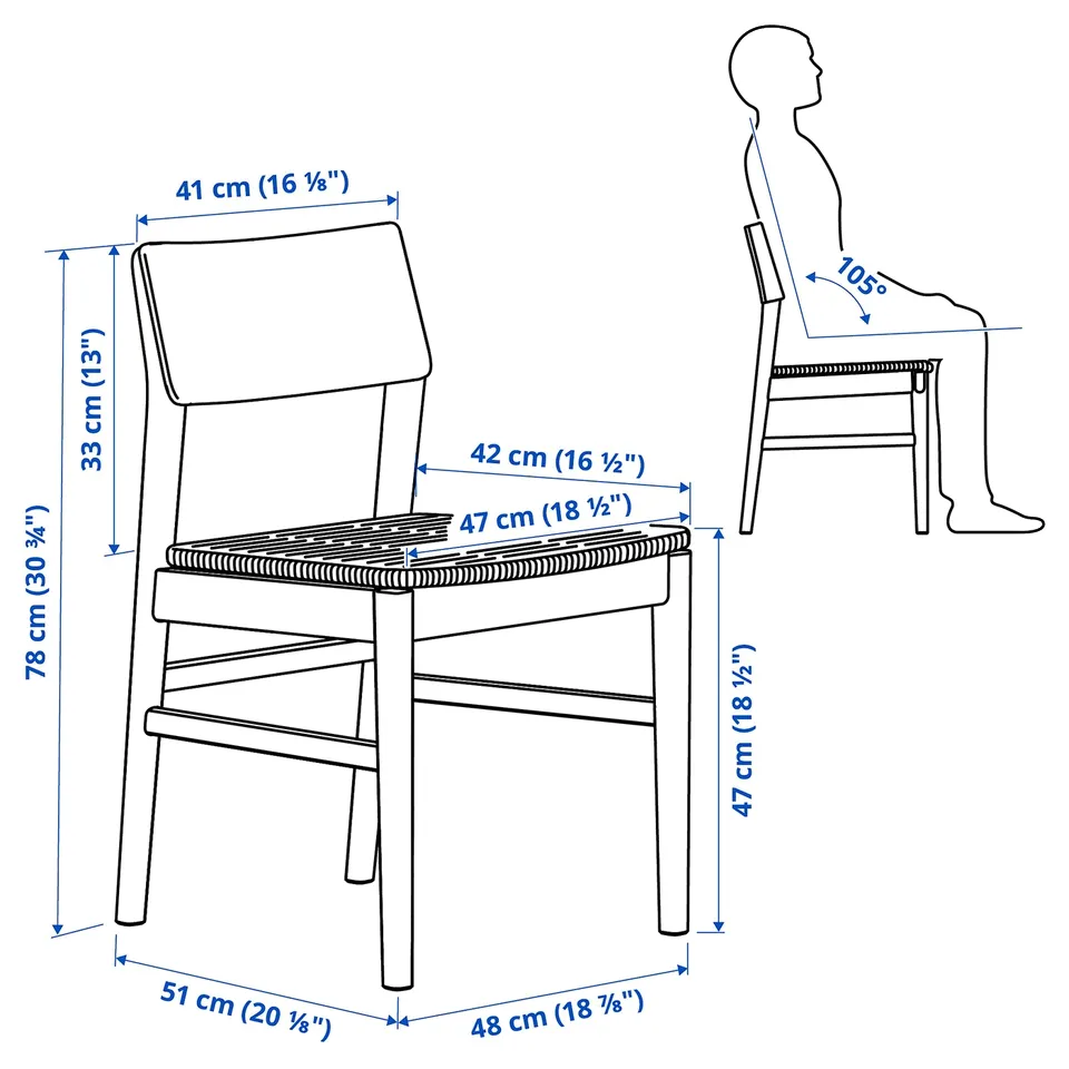 KARSKÄR / SKANSNÄS Table and 8 chairs, rubberwood/black beech, 240/300x100 cm