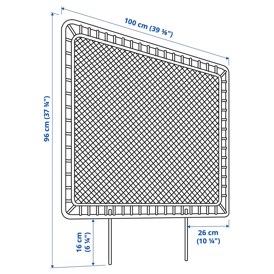 Illustration with measurements for the product: TOLKNING.