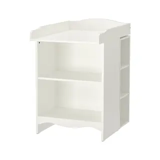 SMÅGÖRA changing tbl/bookshelf w 2 shlf ut, white, 60x81x104 cm