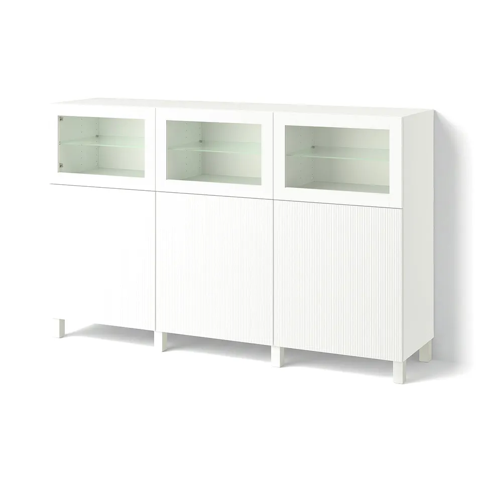 BESTÅ Storage combination with doors, white/Förvaltare white, 180x42x112 cm