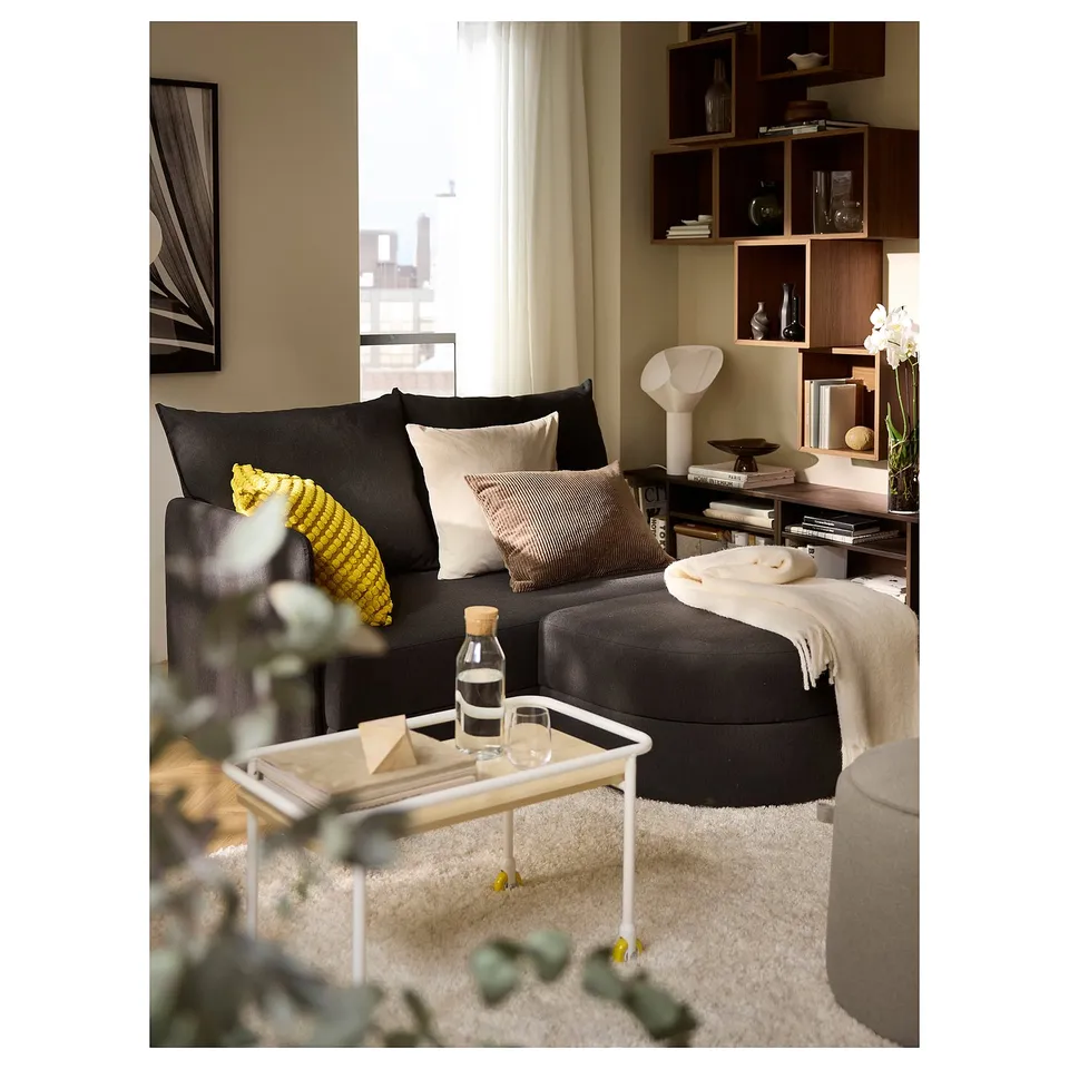 LINDÅKRA 2-seat sofa-bed, Vissle dark grey
