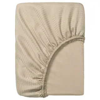 LÄKEVÄNDEROT fitted sheet, beige, 150x200 cm