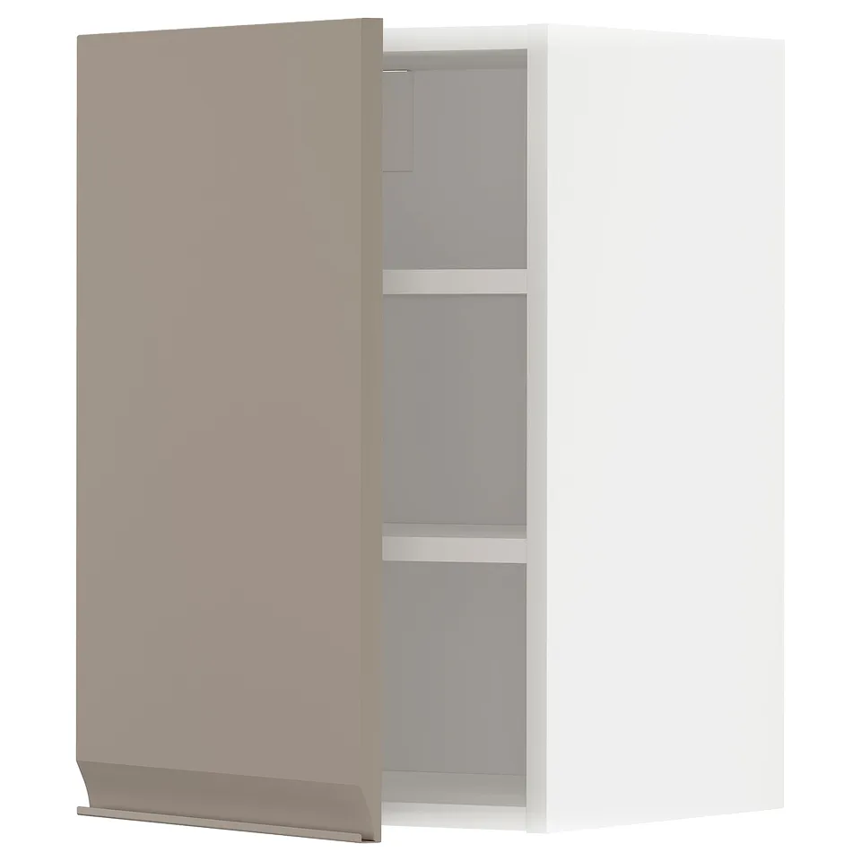 METOD kitchen cabinet, grey-beige, rectangular, matte finish, adjustable shelves.