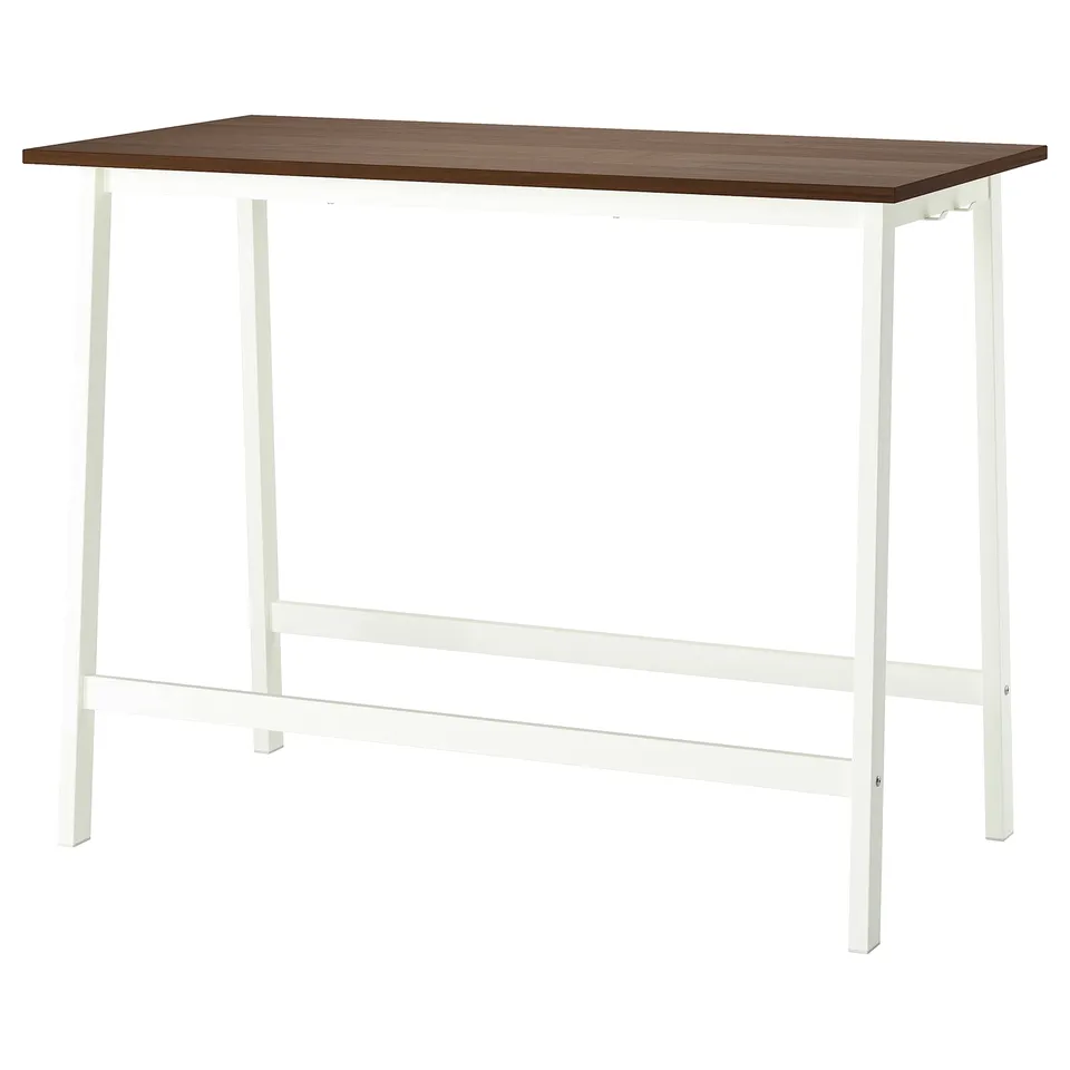 MITTZON: white metal legs, wooden top table. Ideal desk or dining.