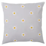 NATTSLÄNDA cushion cover, floral pattern grey/white, 50x50 cm