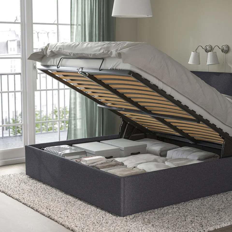 part: IDANÄS upholstered ottoman bed