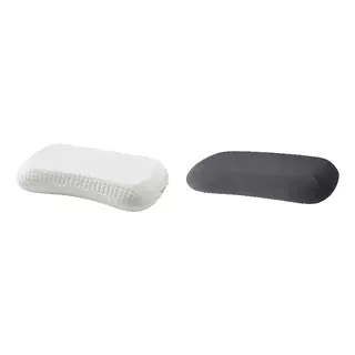KLUBBSPORRE/TÖCKENFLY set: ergonomic pillow, side/back sleeper + pillowcase for ergonomic pillow, grey, 41x70 cm