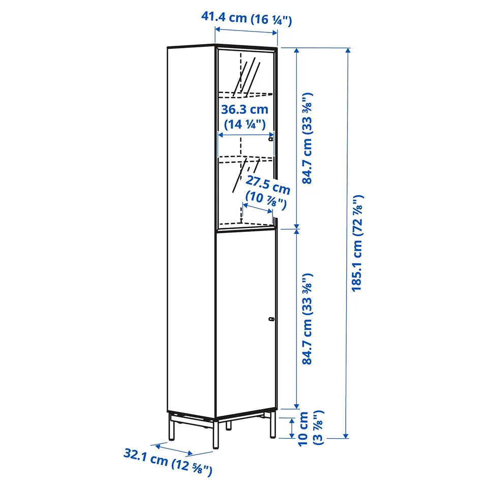 Illustration with measurements for the product: BOASTAD.