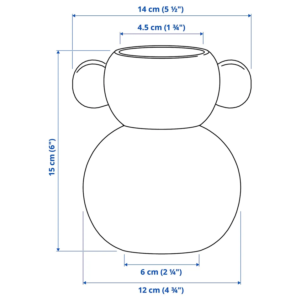 Illustration with measurements for the product: IKEA PS 2026.