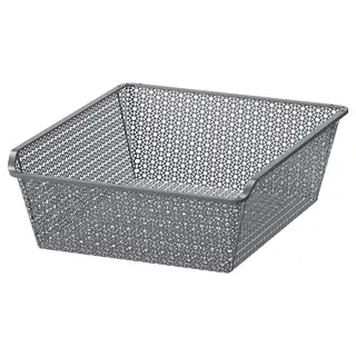 KOMPLEMENT metal basket, patterned/dark grey, 50x58 cm