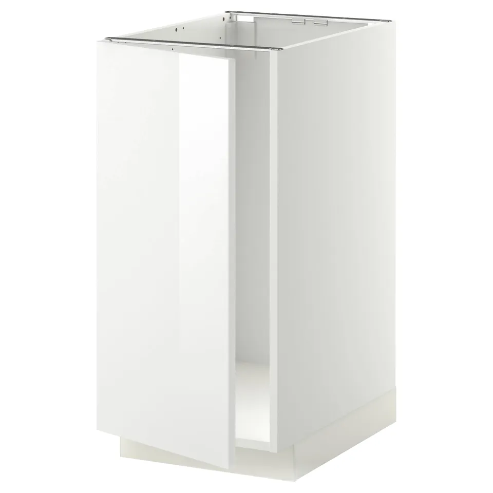 METOD kitchen cabinet in white with glossy finish, square shape, and modern design.