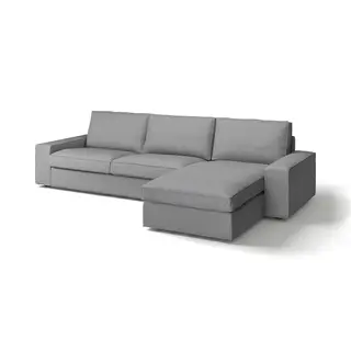 KIVIK 4-seat sofa with chaise longue, Tibbleby beige/grey, Height 83 cm
