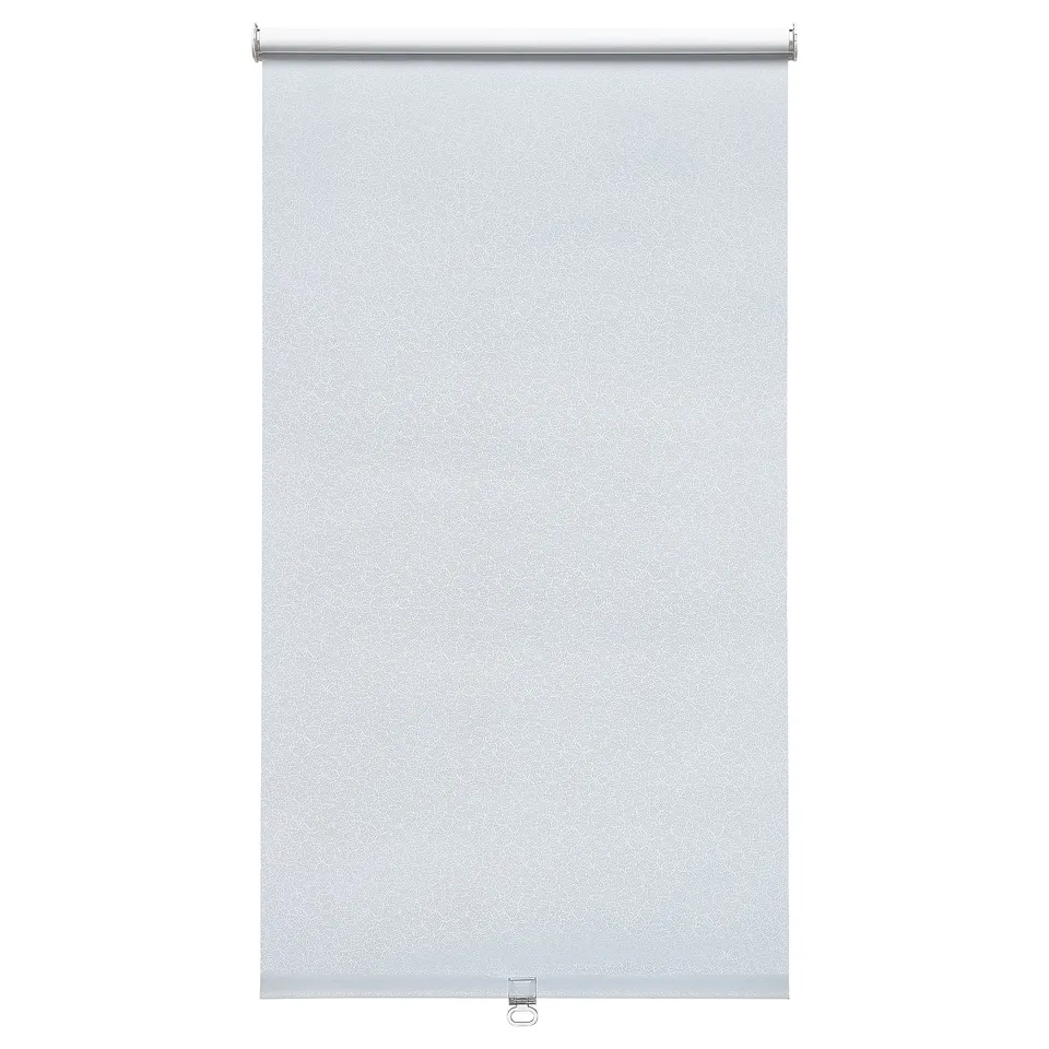 White roller blind, FÖNSTERBLAD, rectangular with subtle pattern.