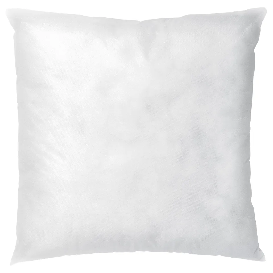 INNER pillow, white, square, simple. Made with recycled polyester, seamless design.